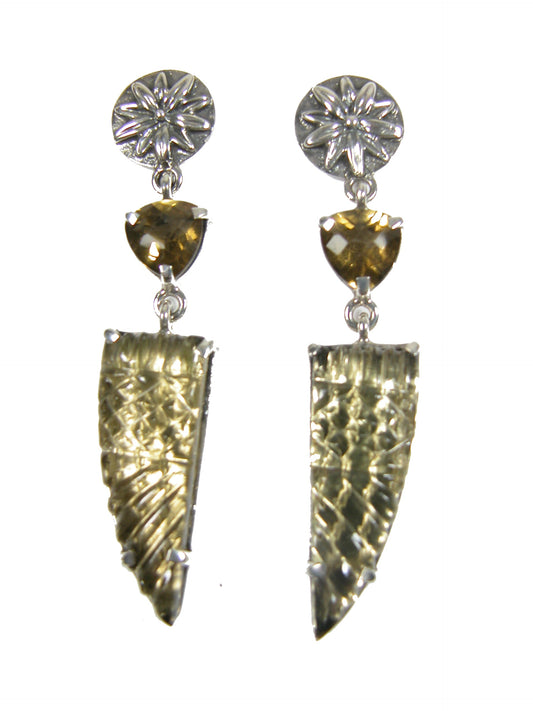 18891A Whiskey Quartz Sterling Silver Earrings