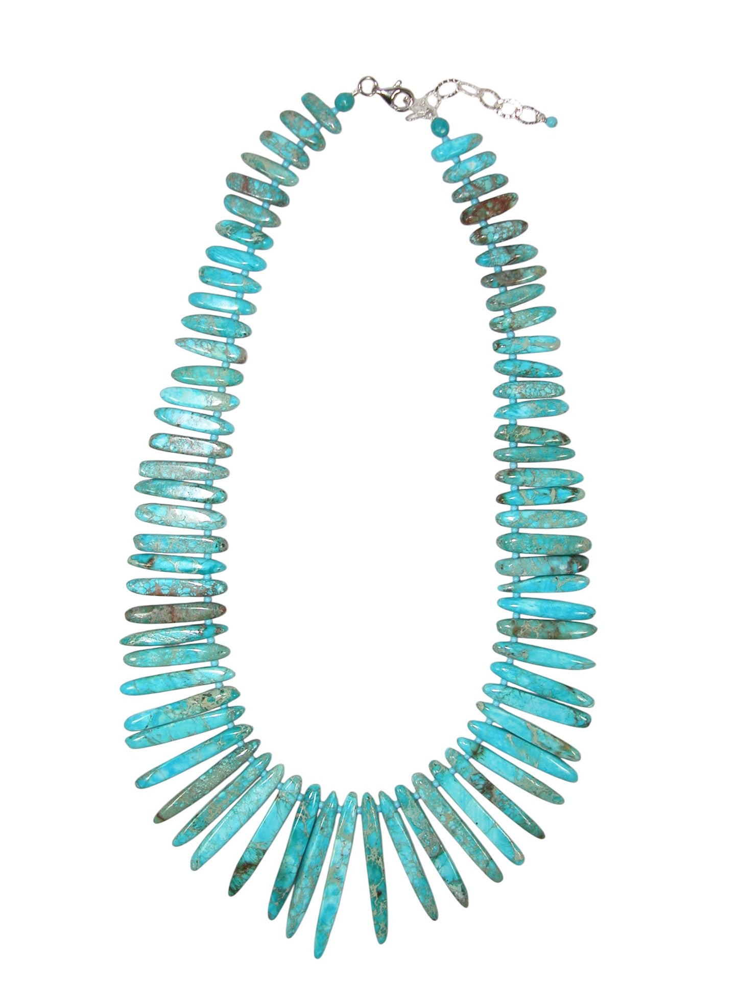N3119T Turquoise Spoke Short Collar Necklace