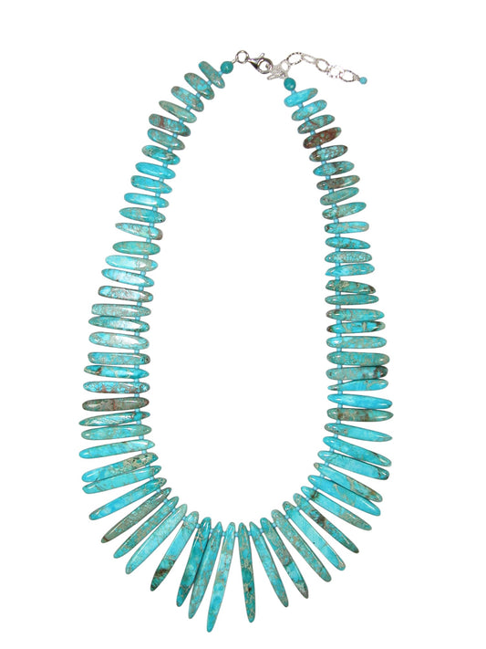 N3119T Turquoise Spoke Short Collar Necklace