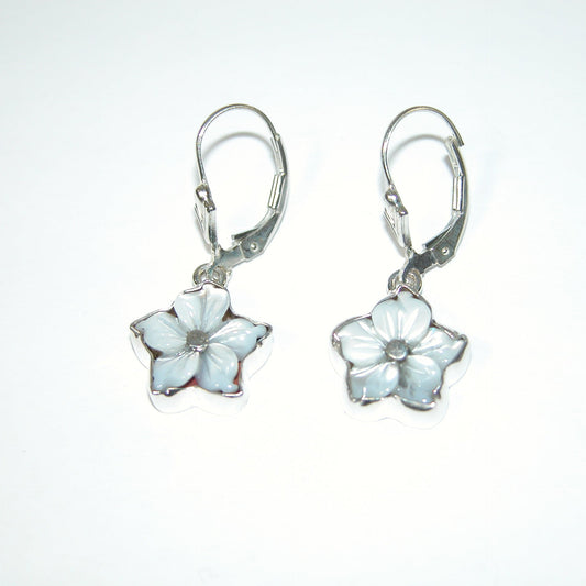 EAR456 Mother of Pearl Sterling Silver Flower Earring
