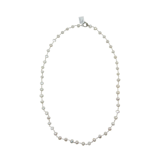 N5435 Freshwater Pearl Beaded Sterling Silver Necklace