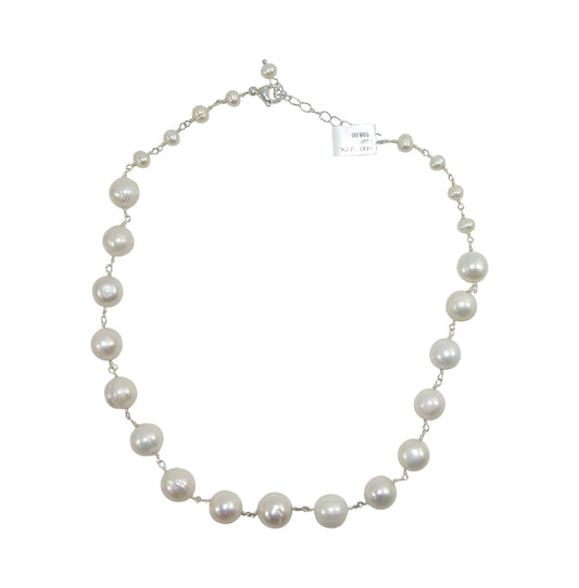 N5442 Freshwater Pearl Beaded Sterling Silver Necklace