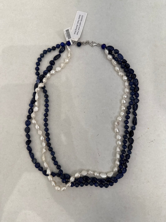 32205B freshwater pearl, amethyst necklace
