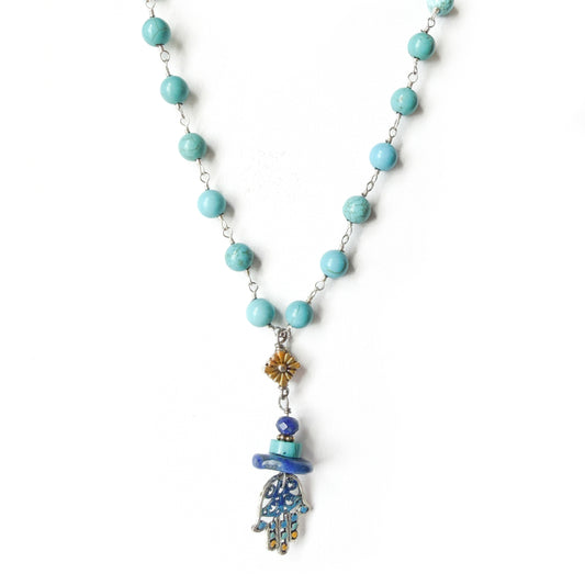 30319 Turquoise Lapis Sterling Silver Necklace