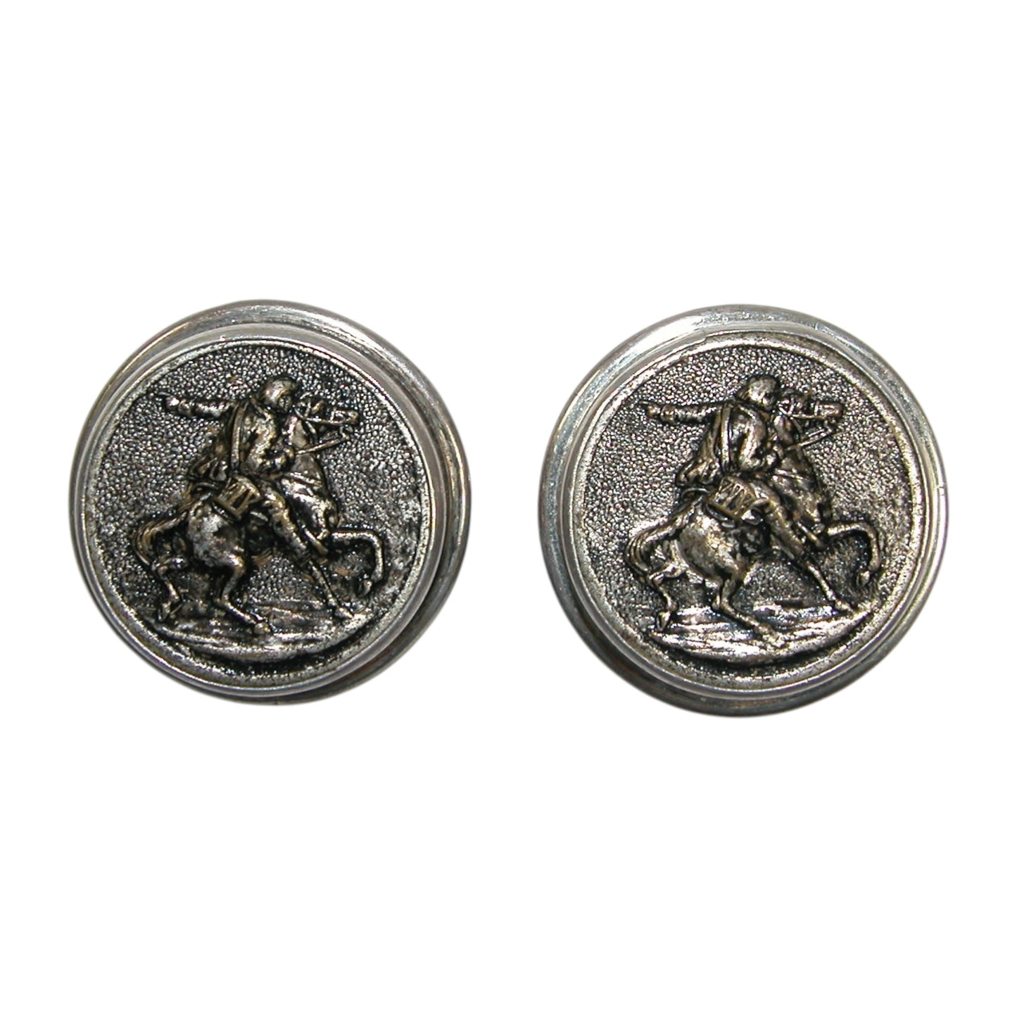 5861A Vintage Button Sterling Silver Earrings