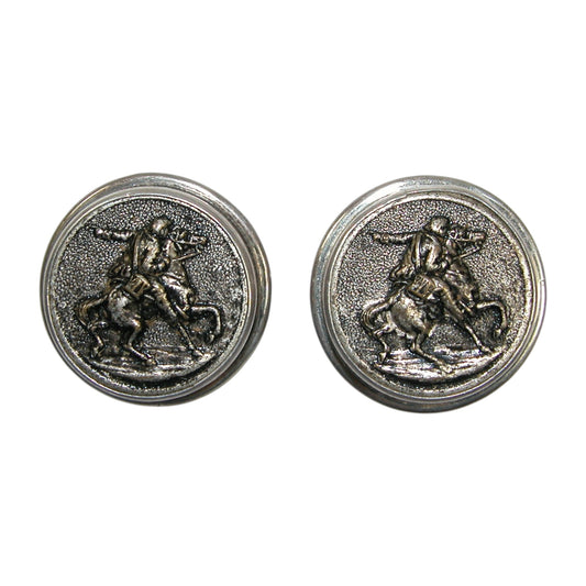 5861A Vintage Button Sterling Silver Earrings