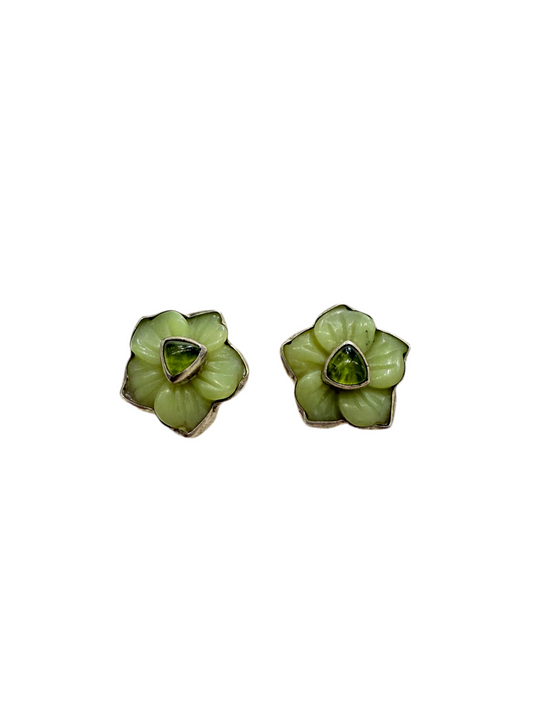 32180 Serpentine Flower Sterling Silver Earrings