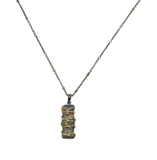 8001 Gold Black Pendant Necklace