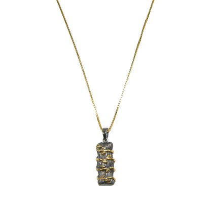8001 Gold Black Pendant Necklace
