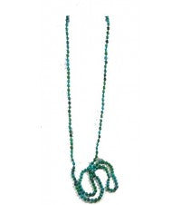 60in Malachite Azurite Infinity Beaded Necklace