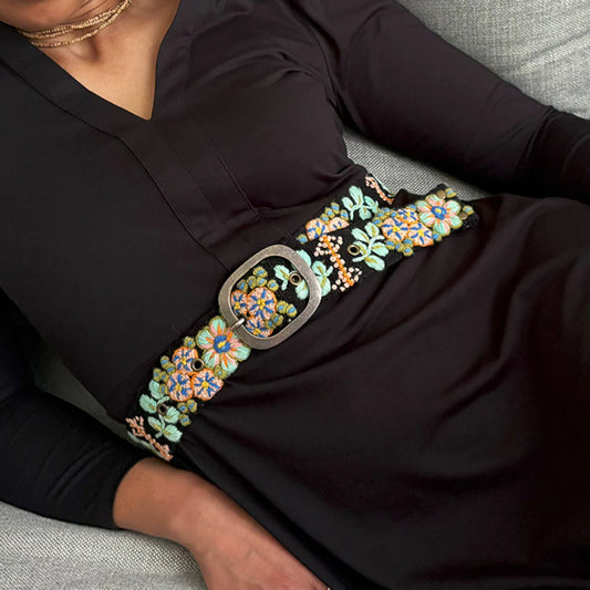 Floral Hand-Embroidered Belt, Southwest Walkabout