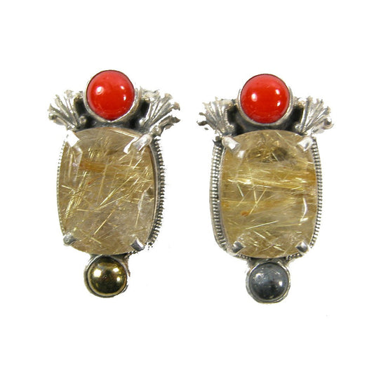 9010 Rutilated Quartz Sterling Silver Earrings