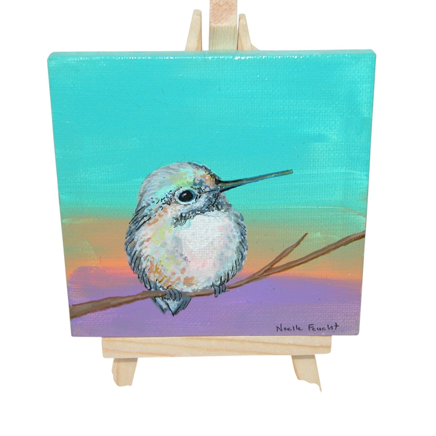Original Acrylic Painting Art  4" X 4" ART135 by Noelle