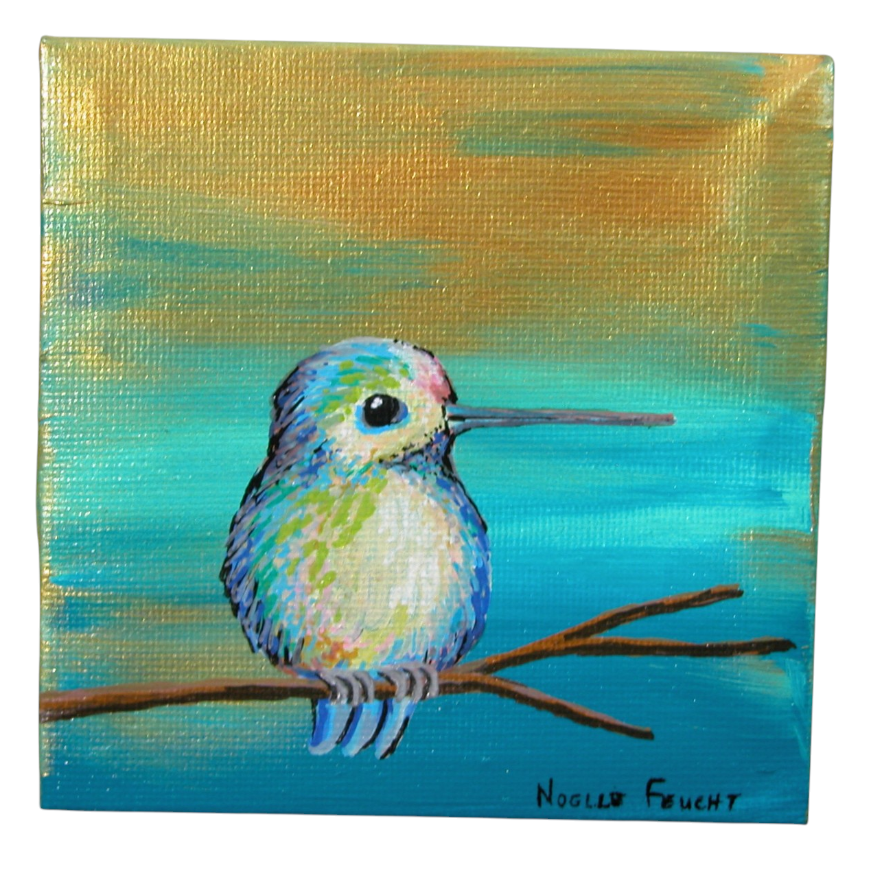 Original Acrylic Art By Noelle 4" X 4"  ART258