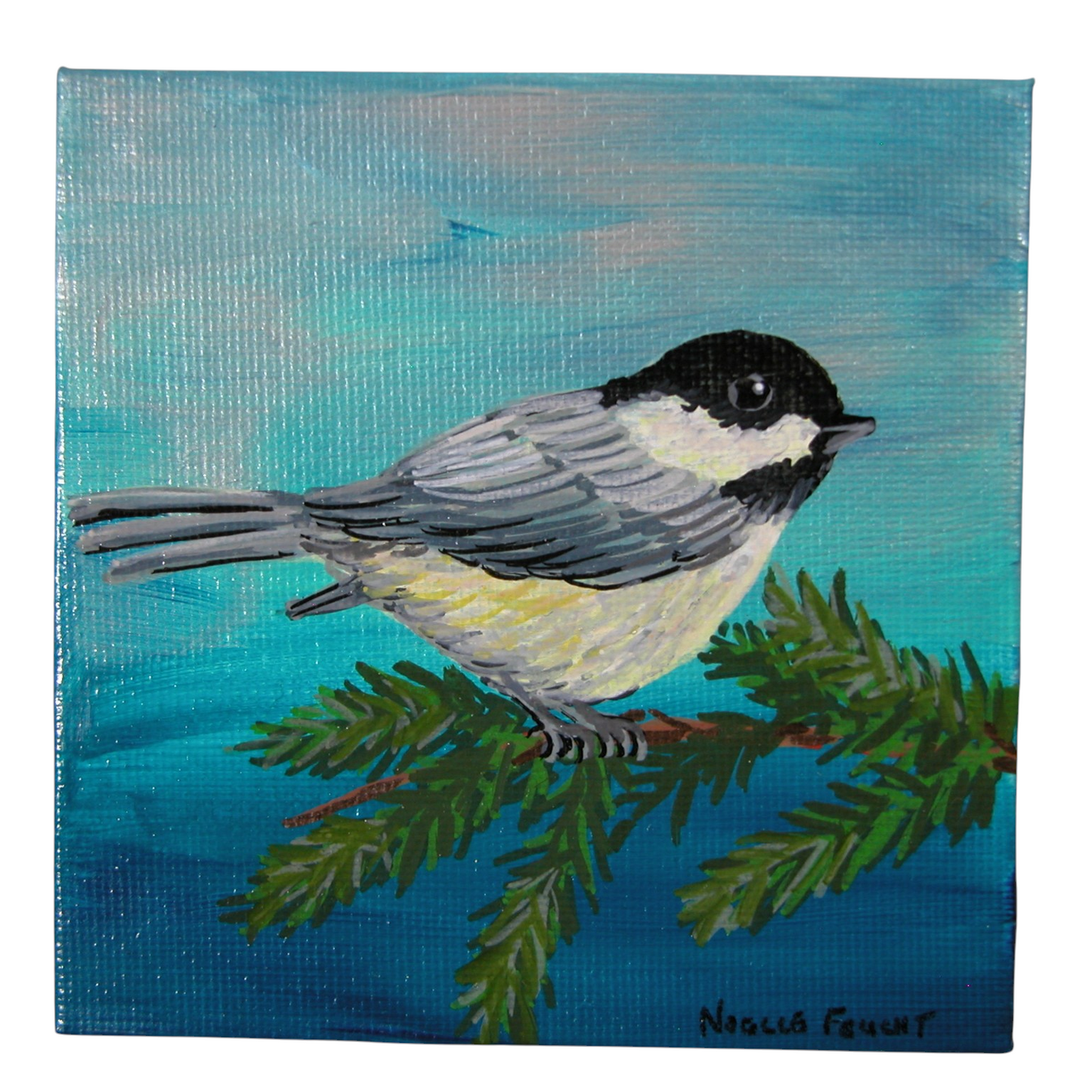 Original Acrylic Art By Noelle 4" X 4"  ART259