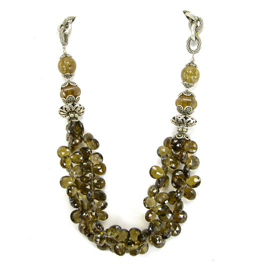 22108W Whisky Quartz Sterling Silver Necklace