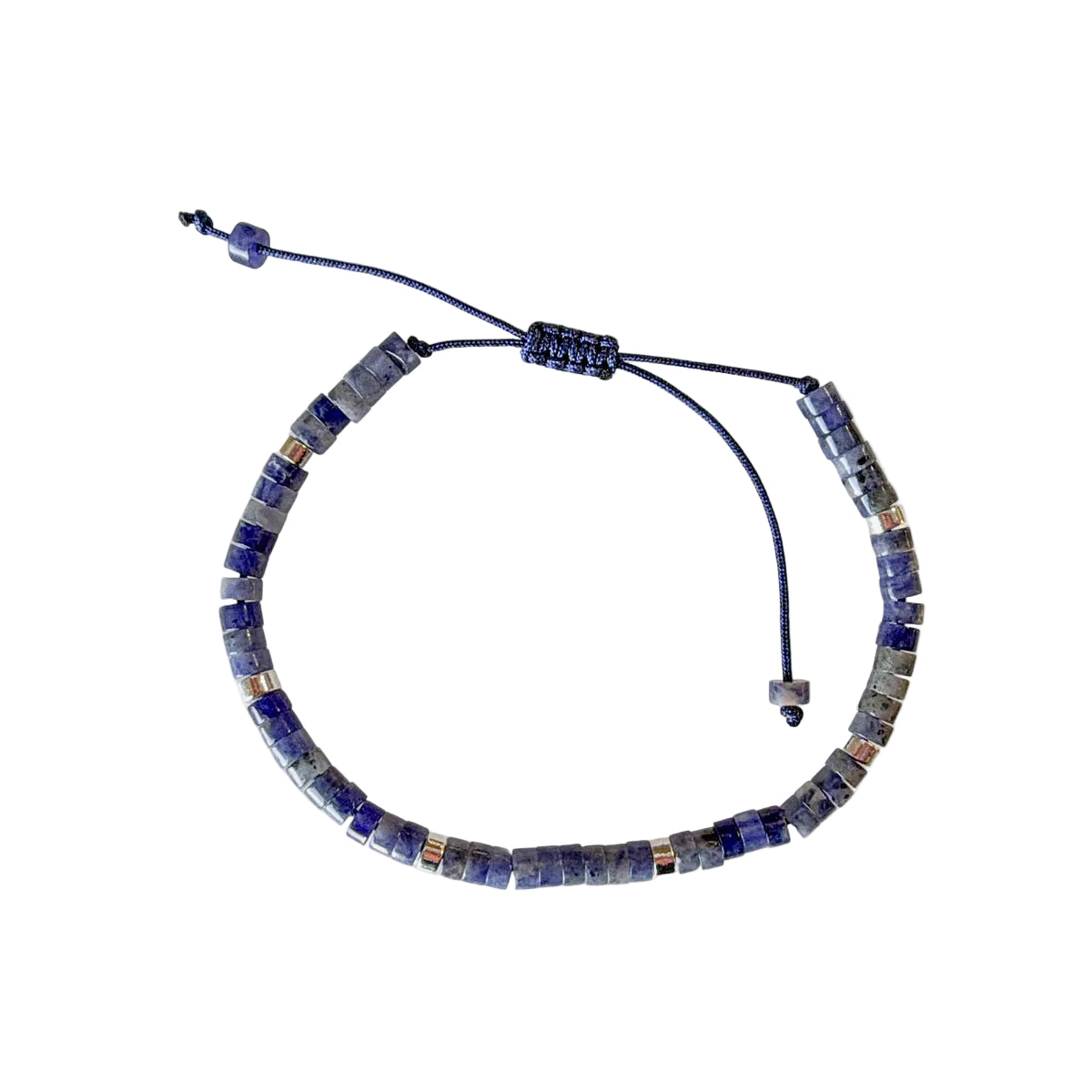 Adjustable Rondell Gemstone Bracelet, Sodalite (BR10)