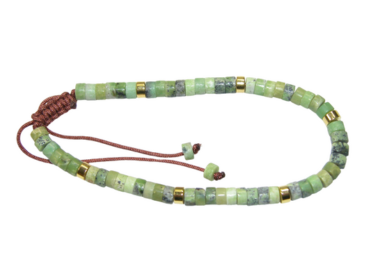 Rondell Adjustable Gemstone Bracelet BR32 Serpentine