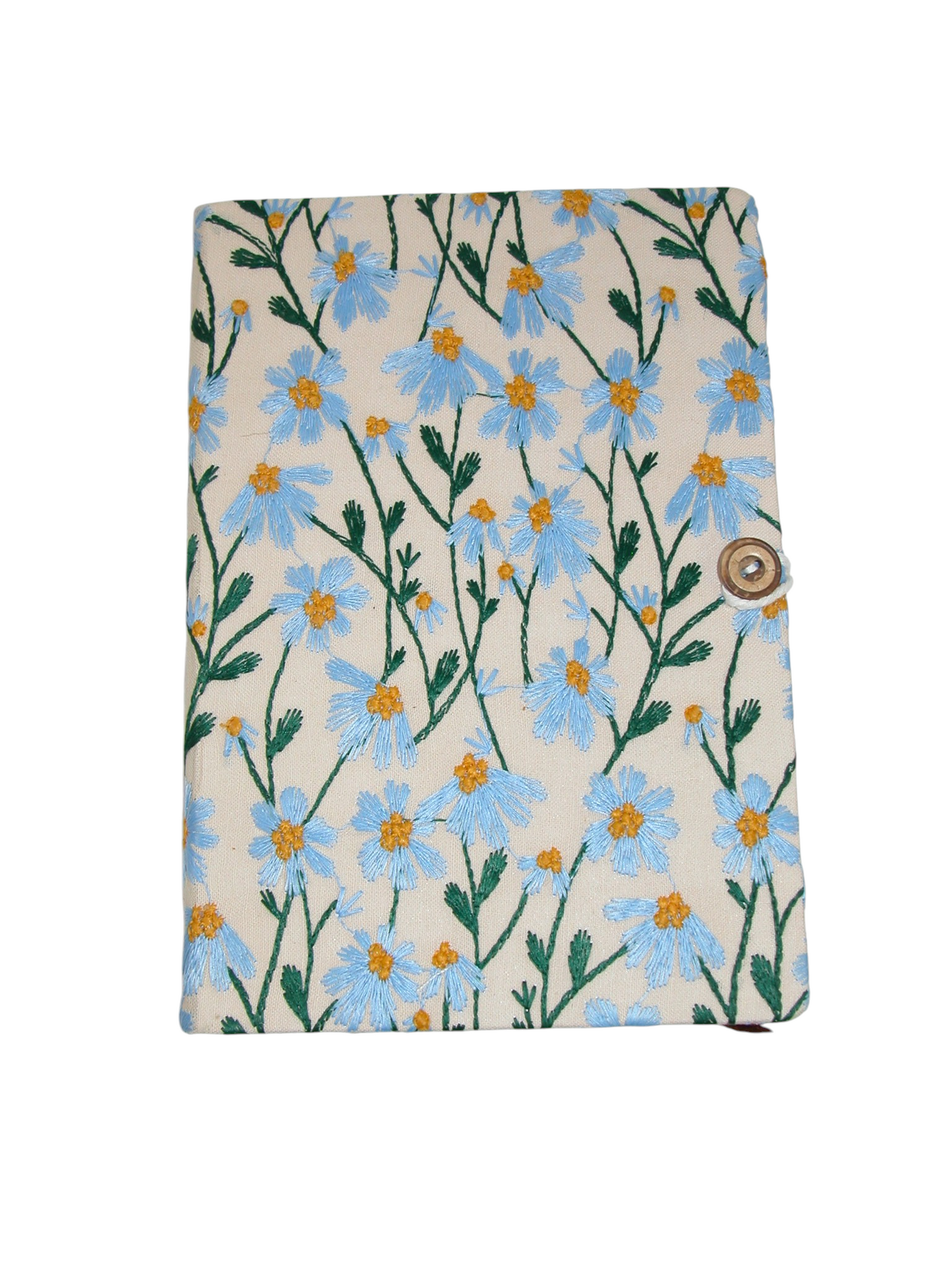 Embroidered Daisy Floral Large Notebook (GF4834) Blue