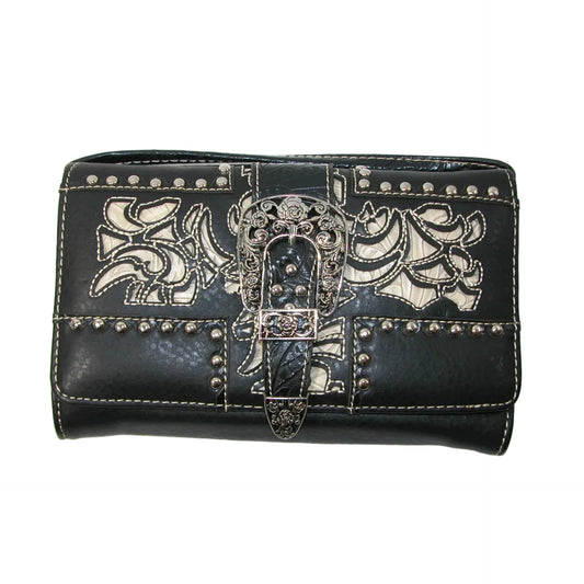 Western Style Crossbody Multi Color Print Wallet GF5204