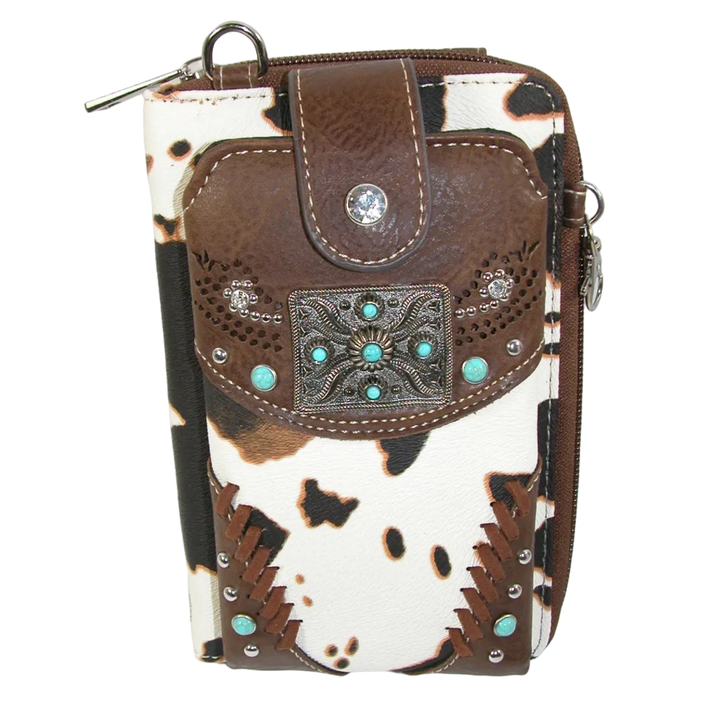 Western Style Crossbody Multi Color with Faux Turquoise GF5201