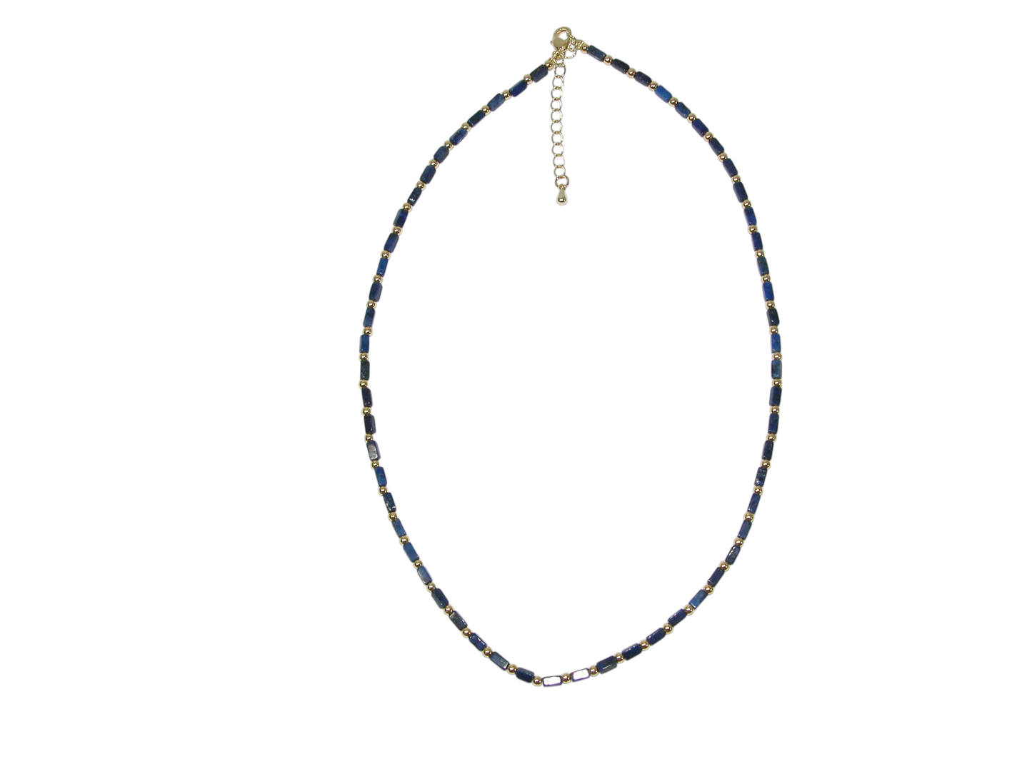 Lapis Square Tube Short Necklace GF4853