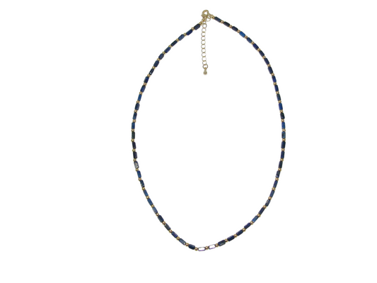 Lapis Square Tube Short Necklace GF4853