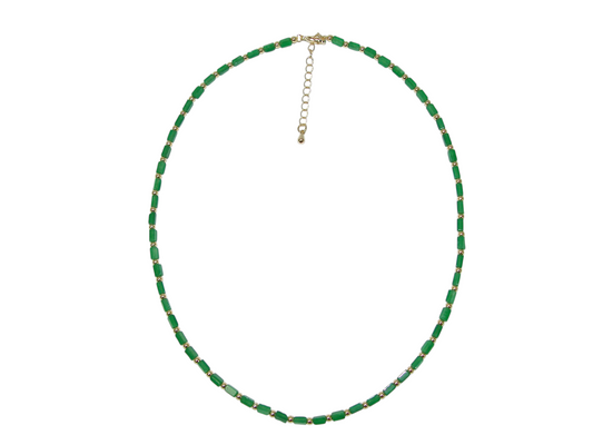 Green Onyx Square Tube Short Necklace GF4855