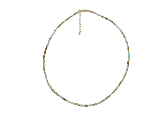 Amazonite Square Tube Short Necklace GF4856