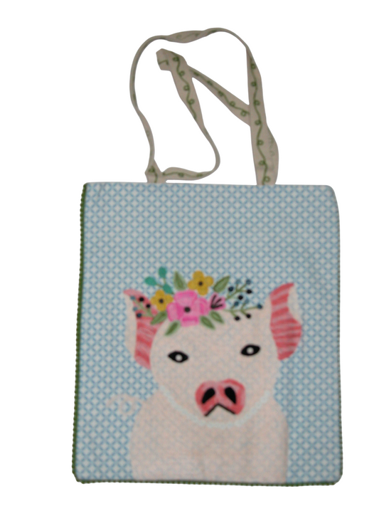 Embroidered 100% Cotton Tote Pig GF4869