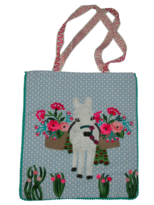 Embroidered 100% Cotton Tote GF4870 Donkey