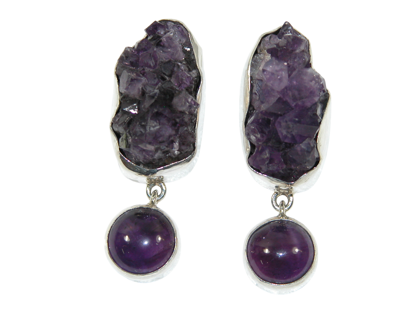34377A Amethyst Crystal Sterling Silver Earring CLIP