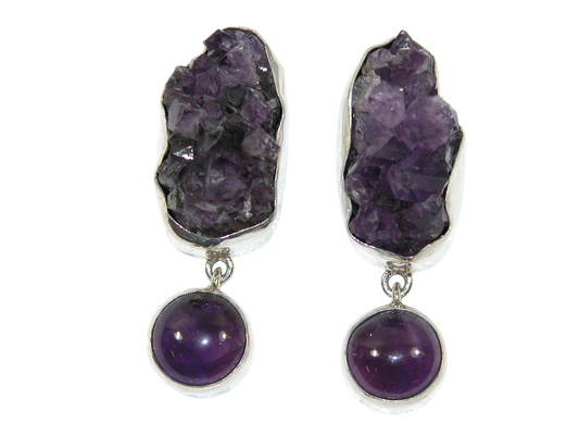 34377A Amethyst Crystal Sterling Silver Earring CLIP