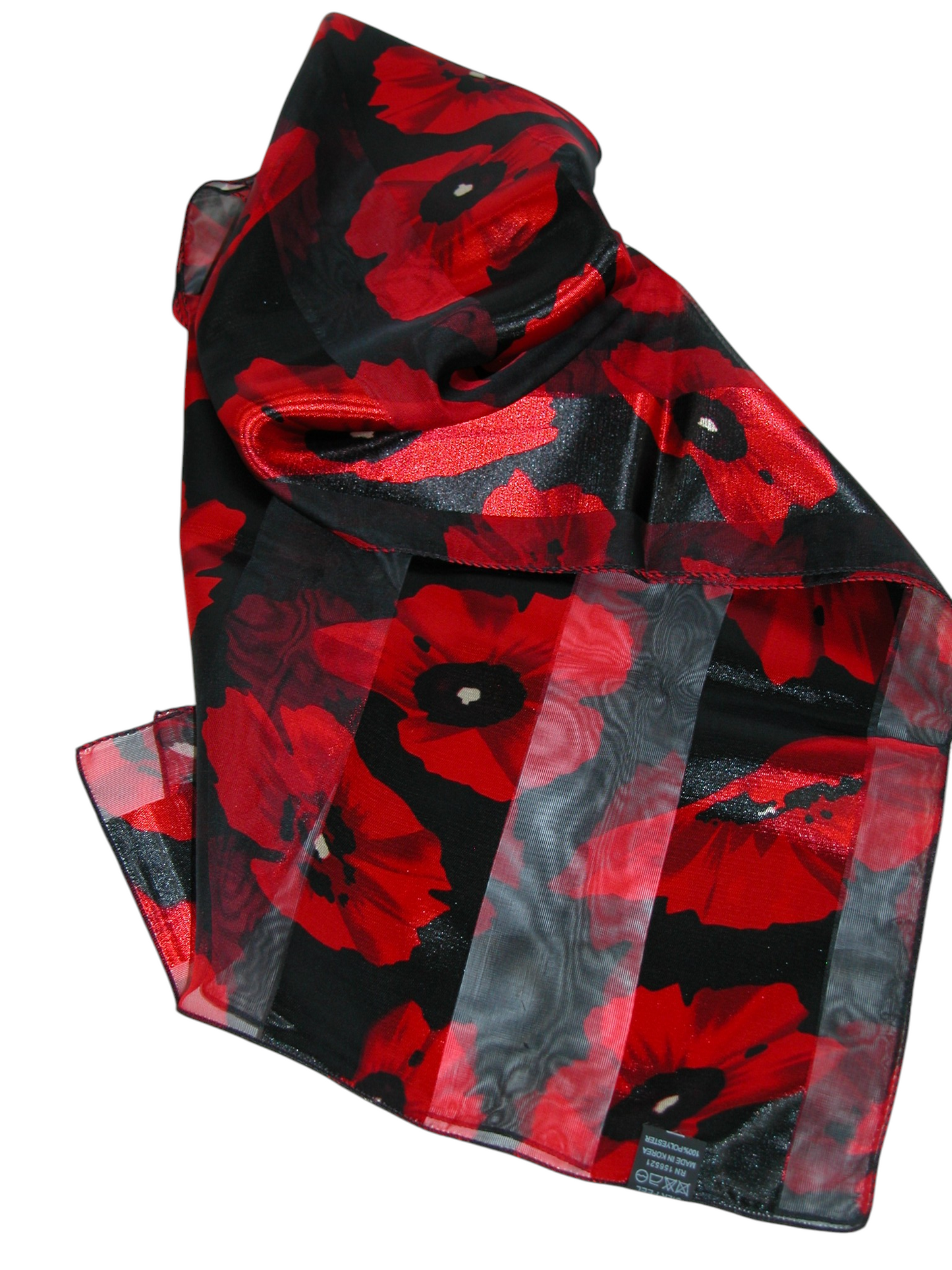 Red and Black Poppy Scarf GF4873