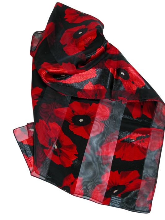 Red and Black Poppy Scarf GF4873