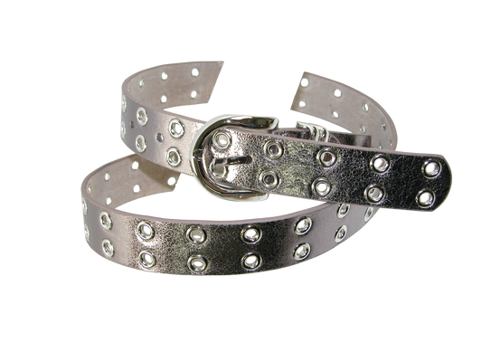 Belt Pewter Leather GF3399 with Grommets