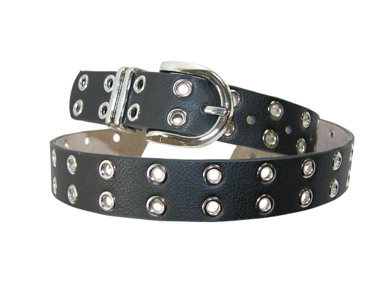 Belt Black Leather GF3398 with Grommets