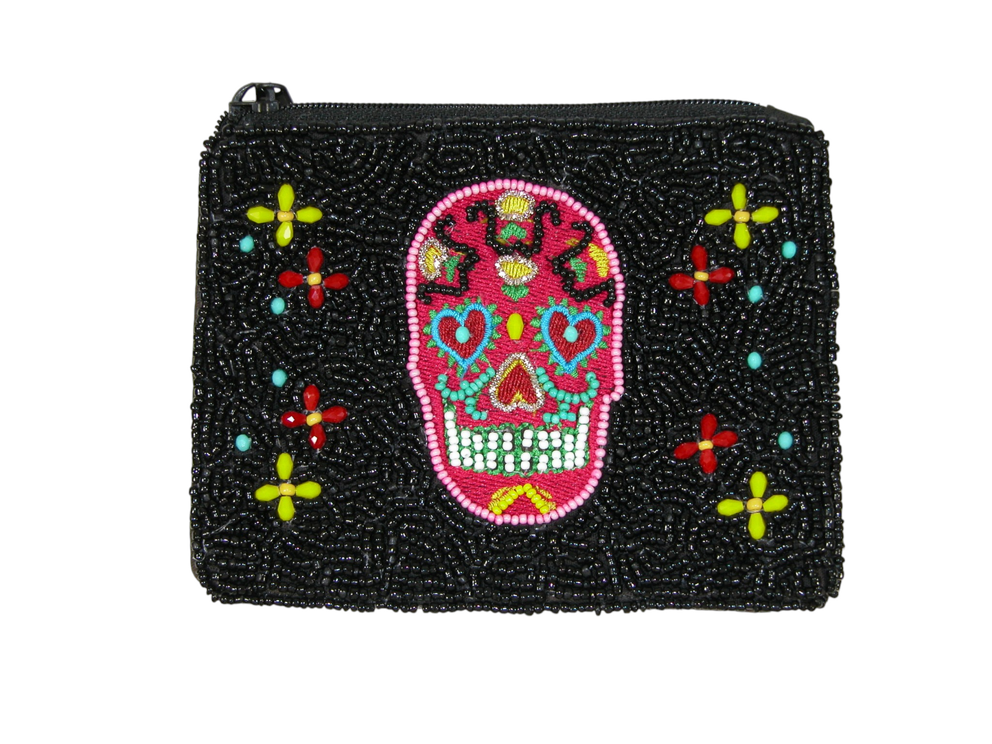 Beaded Coin Purse Sugar Skull GF4877