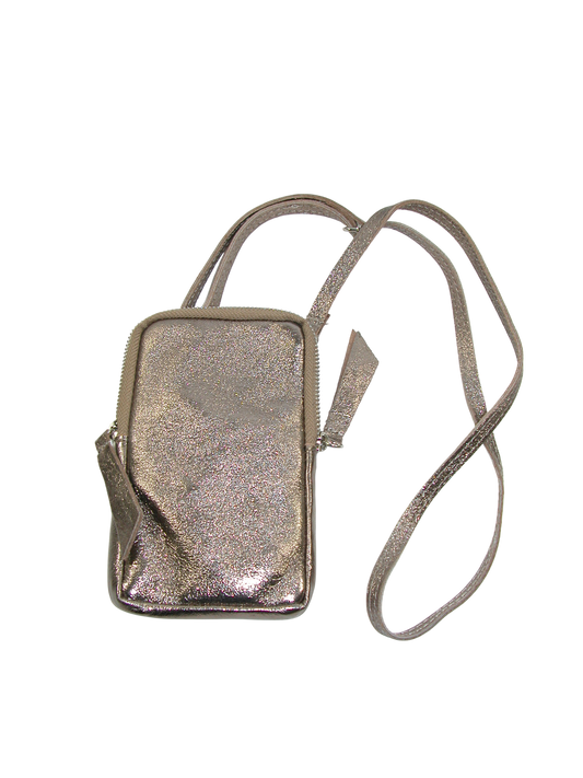 Leather Metallic Crossbody Bronze GF3401