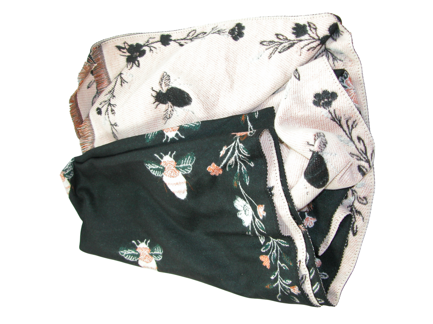 Bee Shawl Black and Cream GF3412