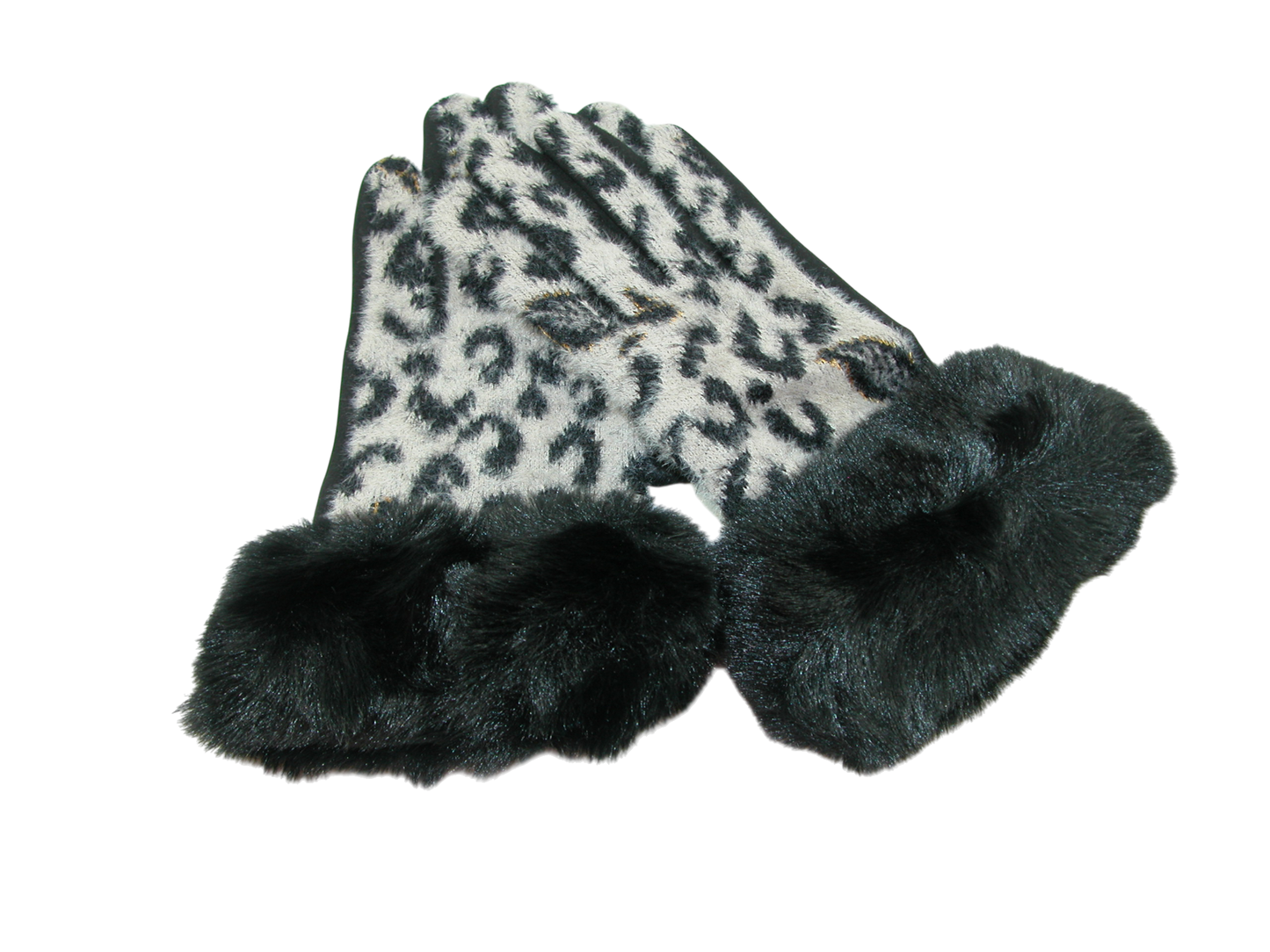 Spotted Glove with Faux Fur GF3413