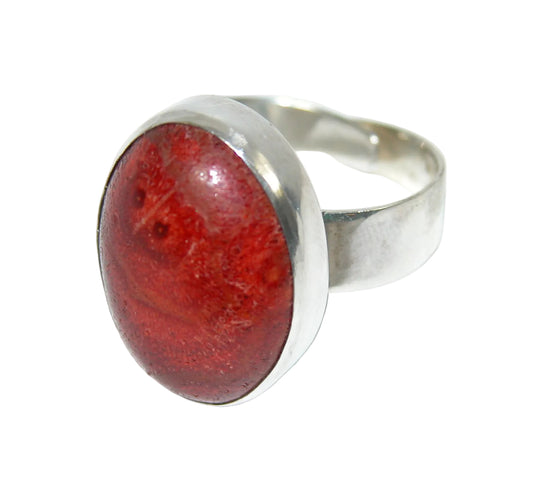 34528 Sponge Coral Sterling Silver Ring