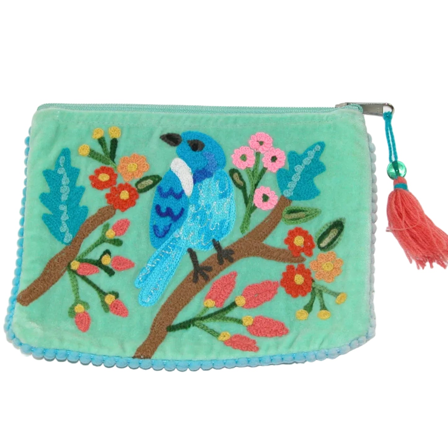 Embroidered Make Up Bag Coin Purse GF5227 Blue Bird