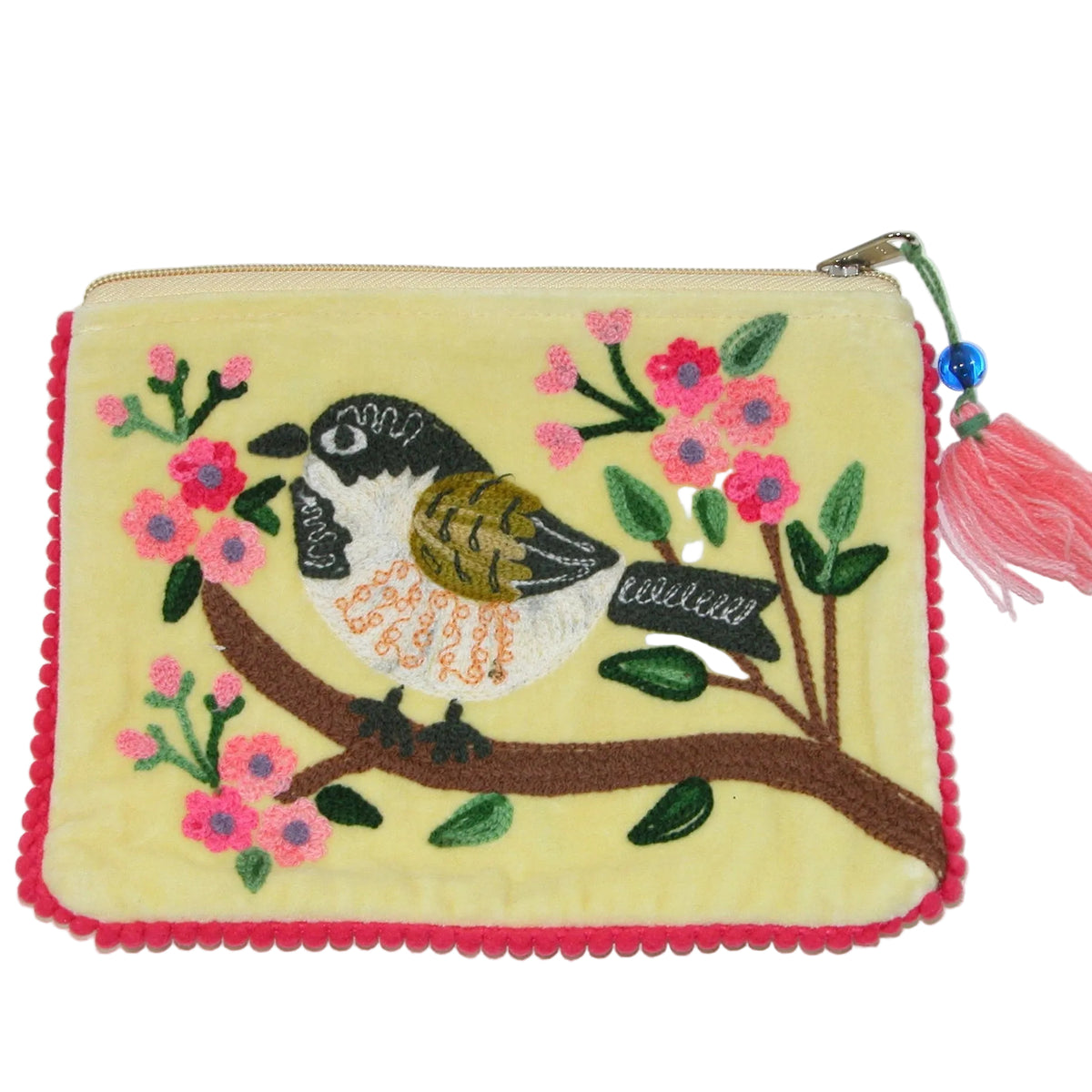 Embroidered Make Up Bag Coin Purse GF5226 Yellow Bird