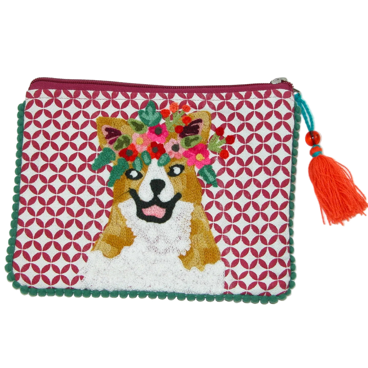 Embroidered Make Up Bag Coin Purse GF5218 Corgi