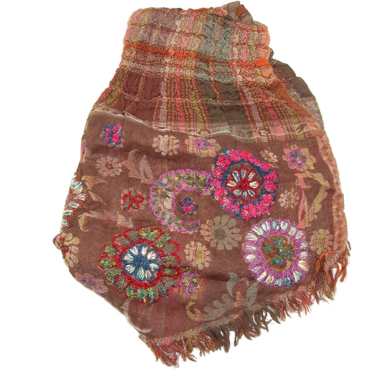 Embroidered Scarf Browns GF5228