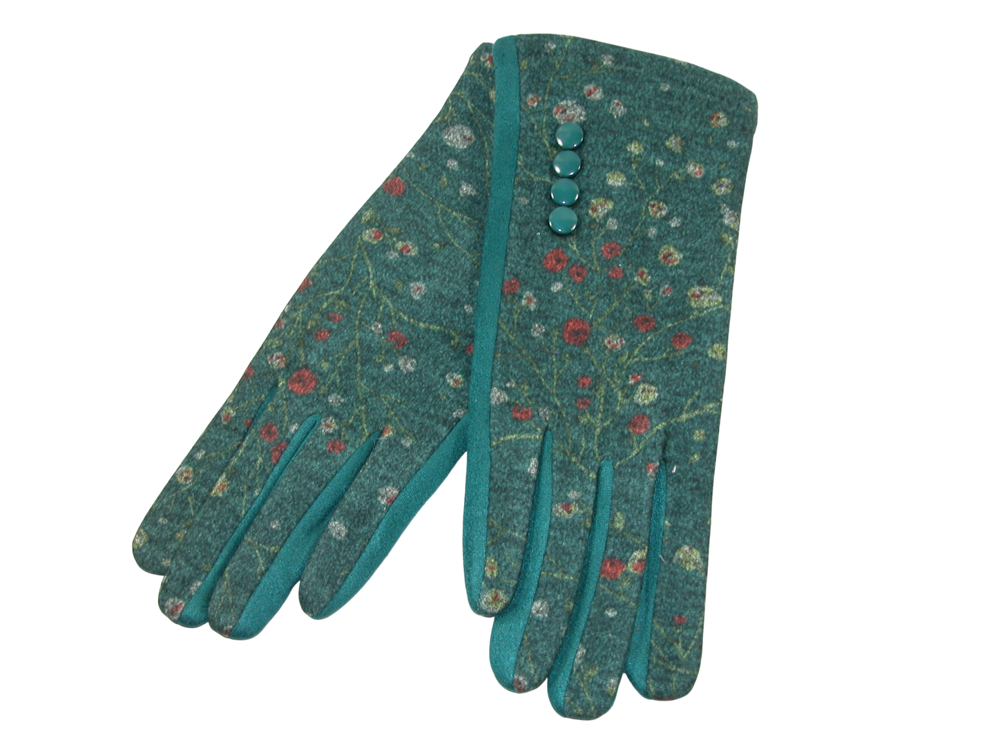 Floral Sueded Glove GF3455 Green