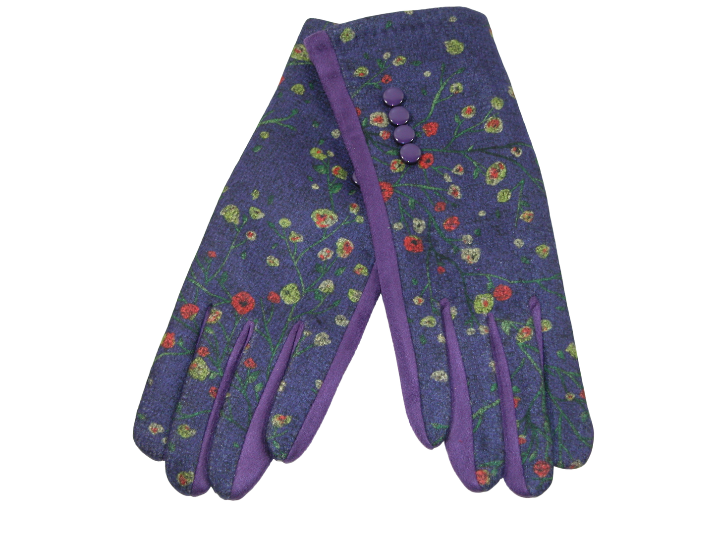 Floral Sueded Glove GF3454 Purple