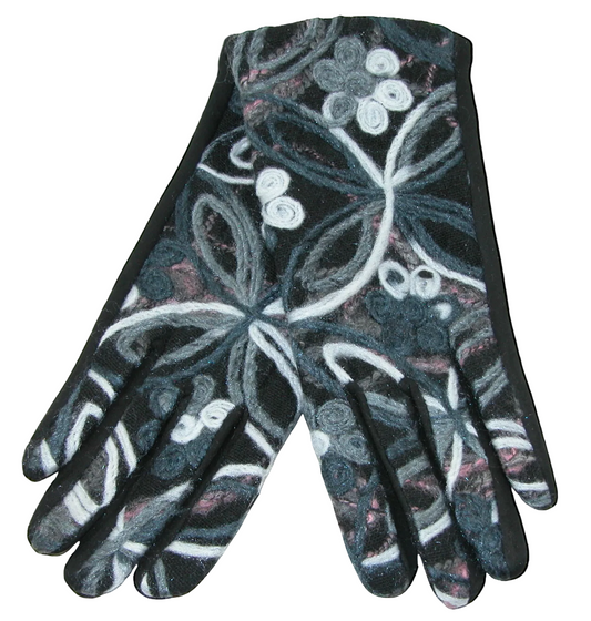 Felted Embroidered Gloves GF3464