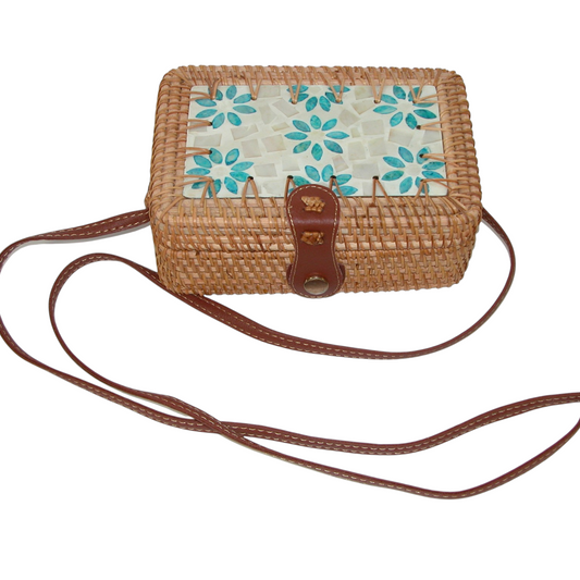 Woven Handbag Handmade Rattan Women Handbags GF4921 Mother of Pearl